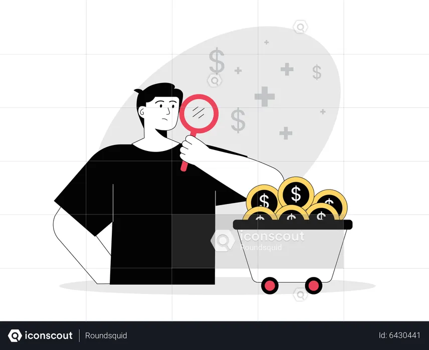 Man analyzing investment profit  Illustration