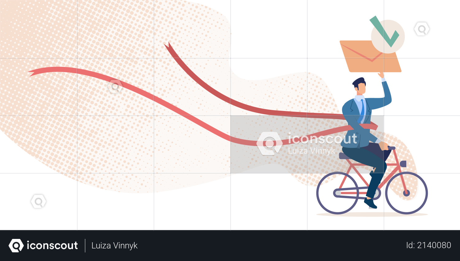 Man and victory at finish Illustration