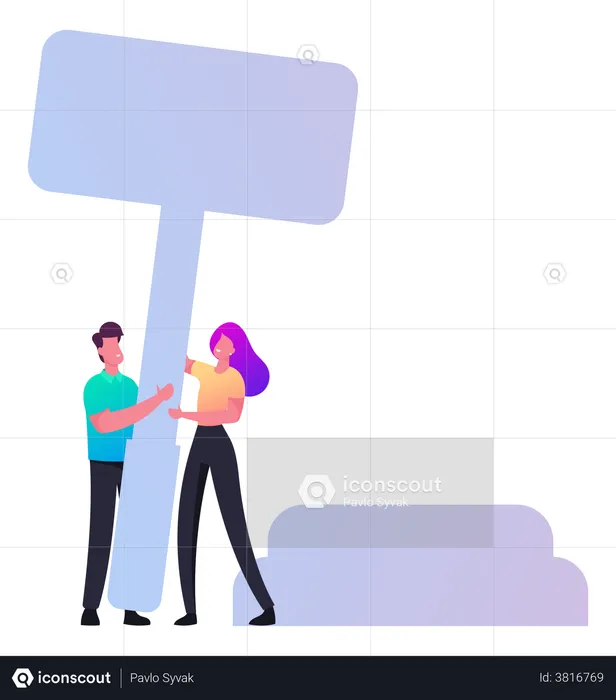 Man And Woman Attorney  Illustration