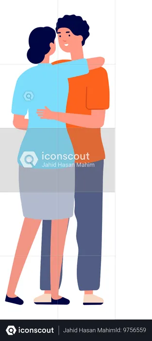 Man and woman Hugging  Illustration