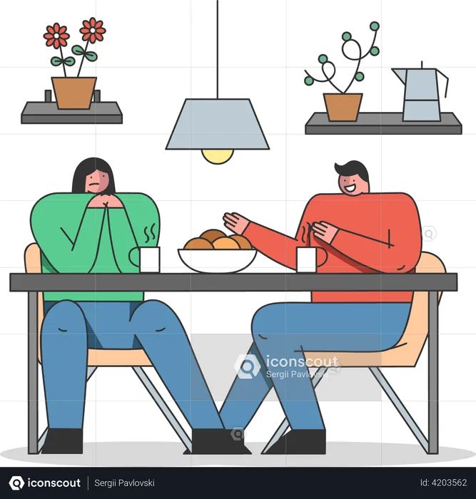 Man Annoying Friend  Illustration