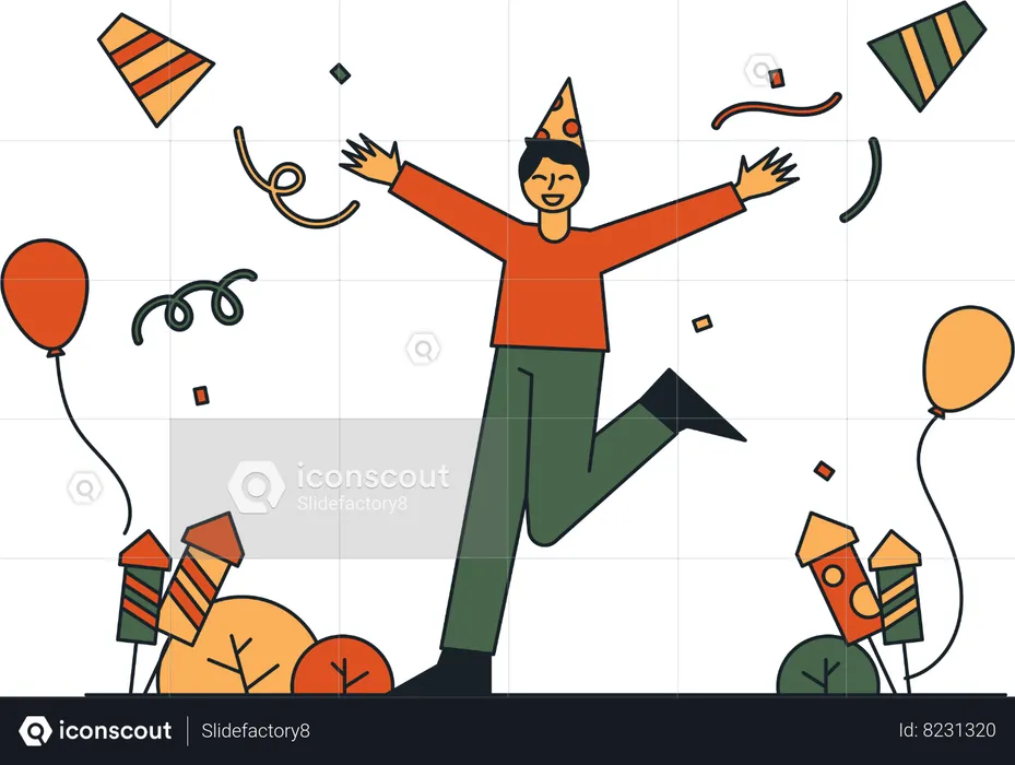 Man are Having Party  Illustration