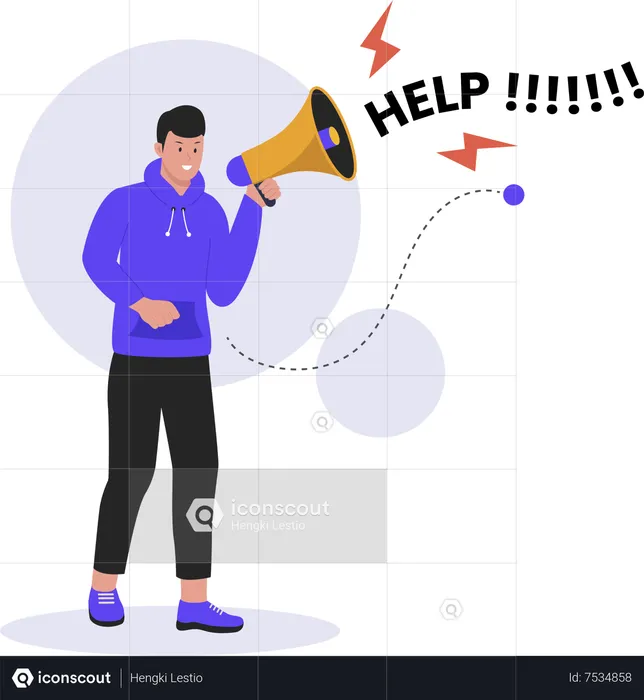 Man asking for help  Illustration