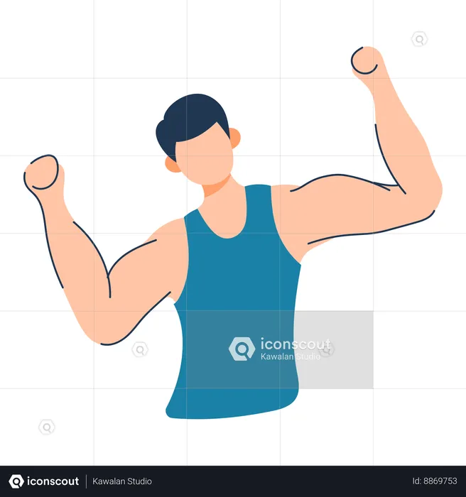 Man attends aerobic session  Illustration