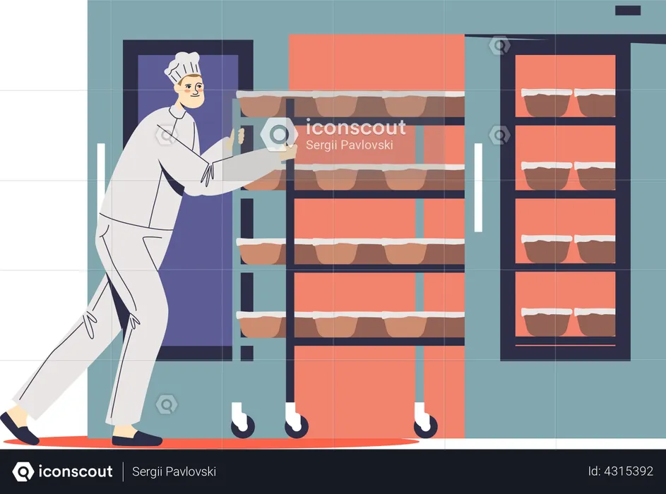 Man baking pastry  Illustration