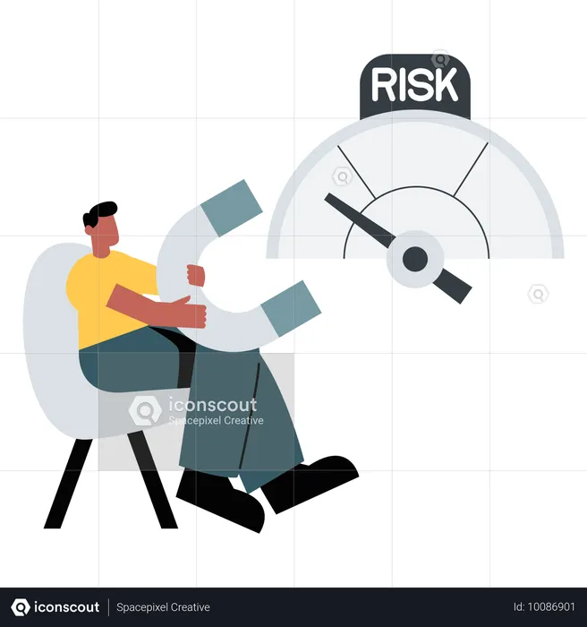 Man Balancing Risk and Reward  Illustration