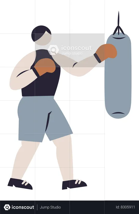 Man Boxing  Illustration