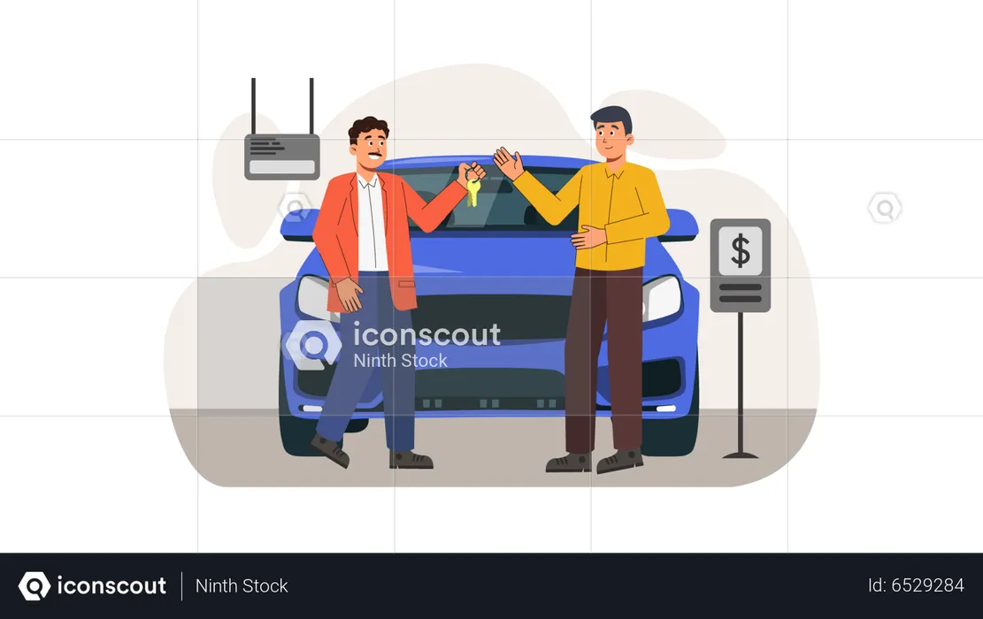 Man buying car  Illustration