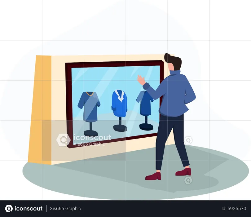 Man buying clothes  Illustration