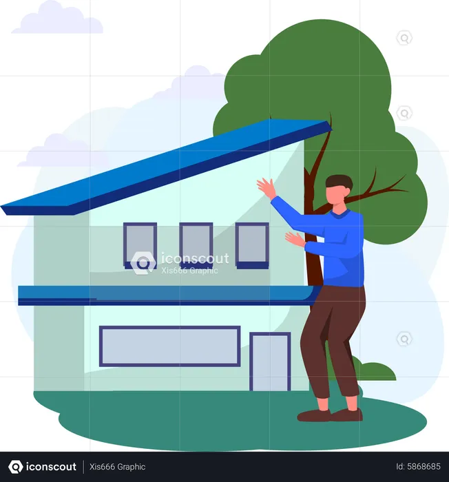 Man buying home  Illustration