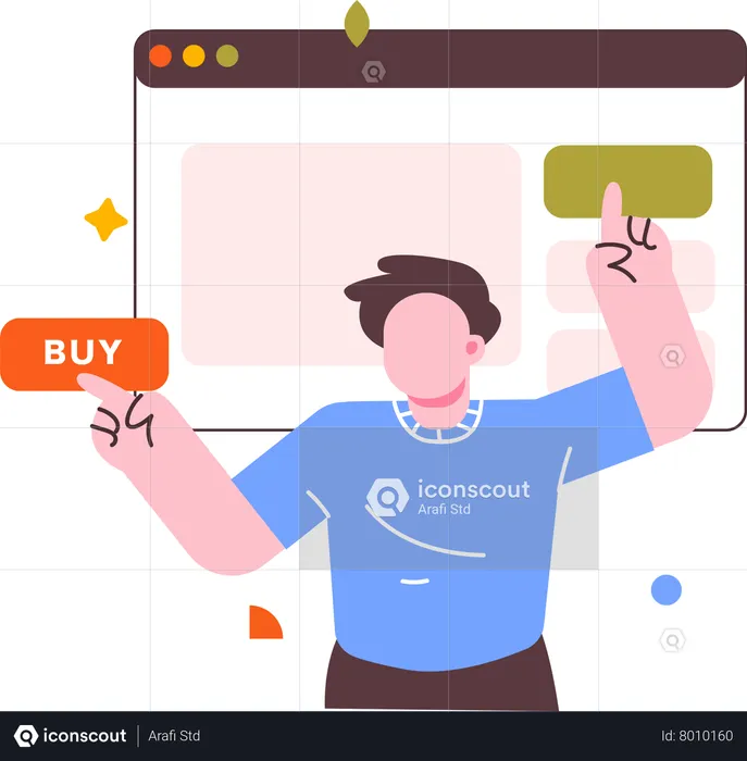 Man buying online  Illustration