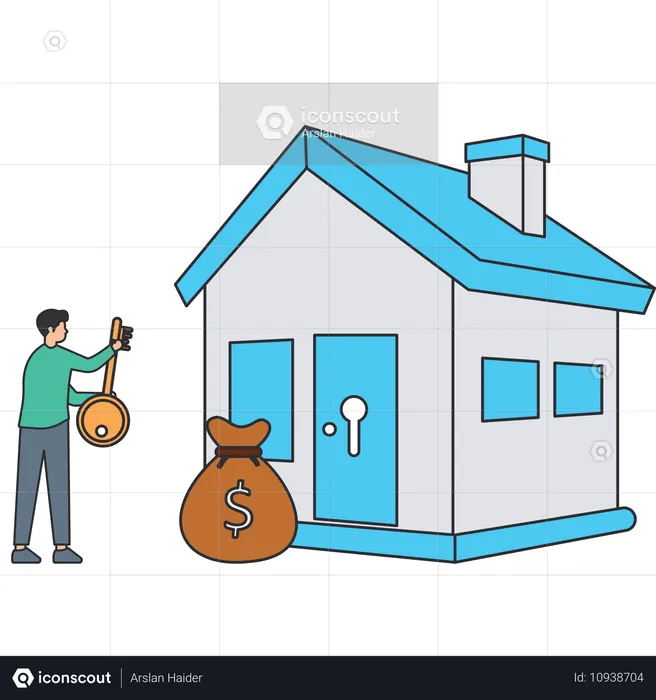 Man buying property  Illustration