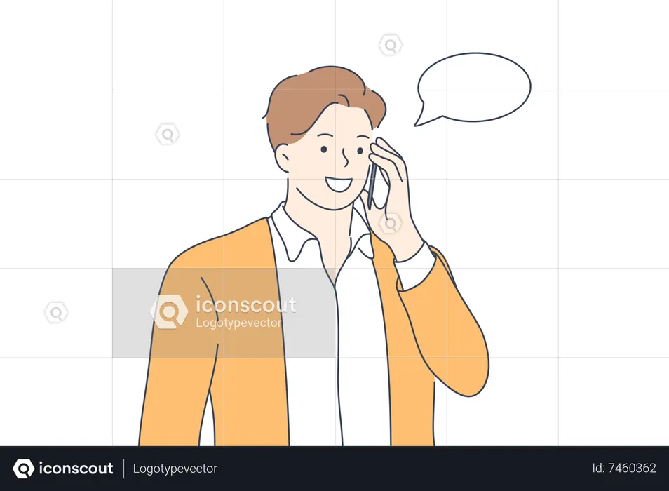 Man calling on mobile  Illustration