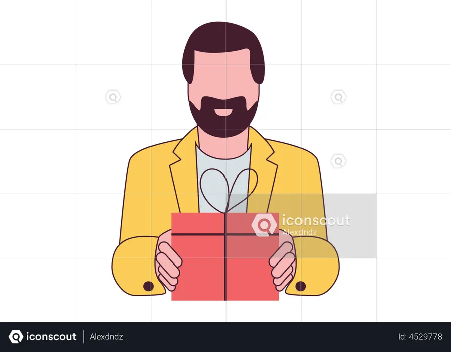 Man carry gift  Illustration