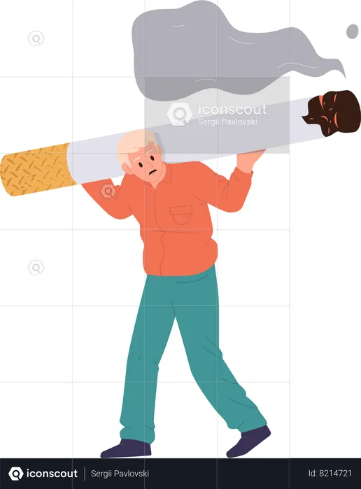 Best Man carrying huge cigarette on shoulders suffering from bad habit ...