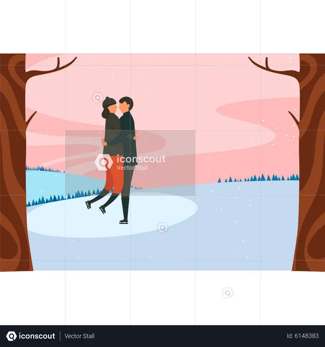 Man carrying woman in arms  Illustration