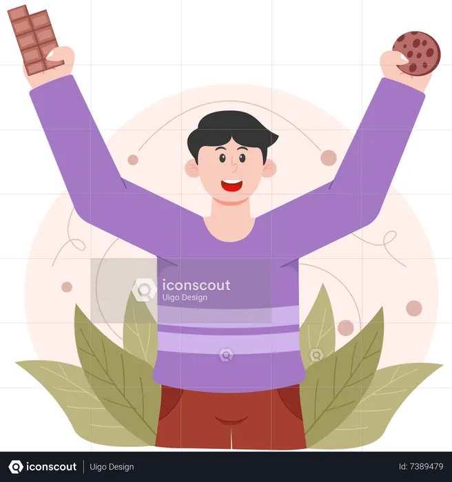 Man celebrate world chocolate day  Illustration