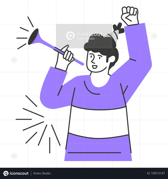 Man celebrating new year  Illustration