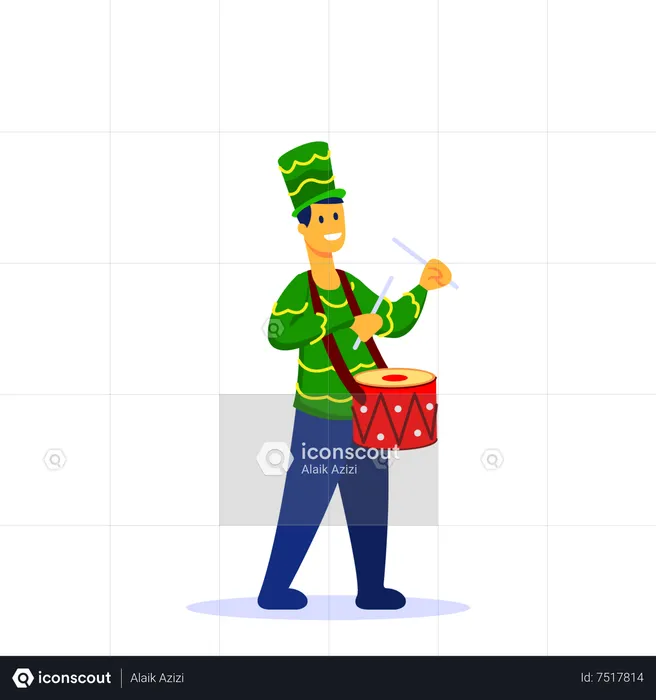 Man character celebrating on carnival parade  Illustration