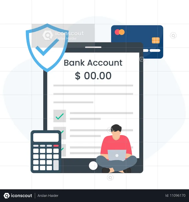 Man checking account balance  Illustration