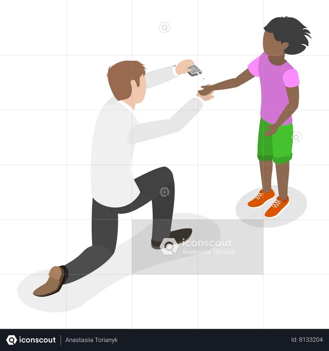 Man checking Blood Sugar Level  Illustration