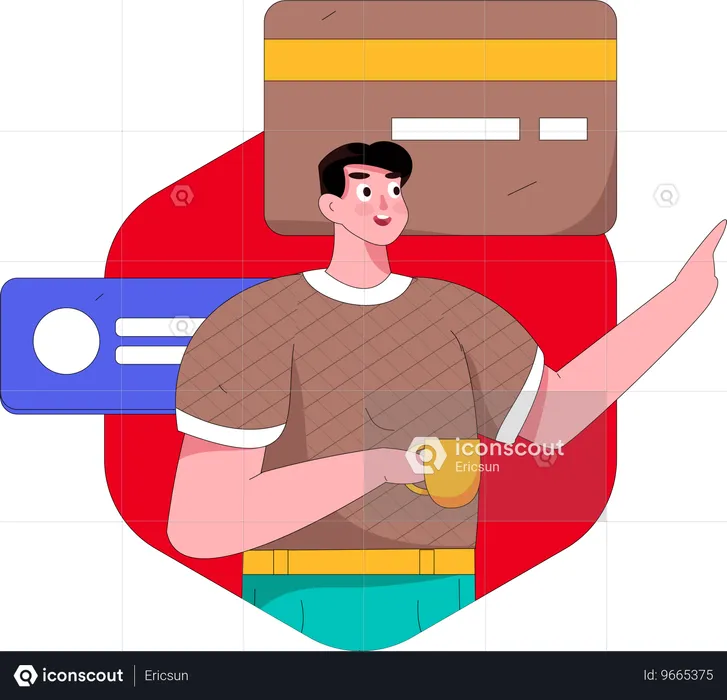 Man checking credit score  Illustration