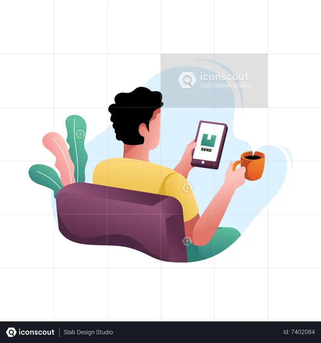 Man checking delivery status  Illustration