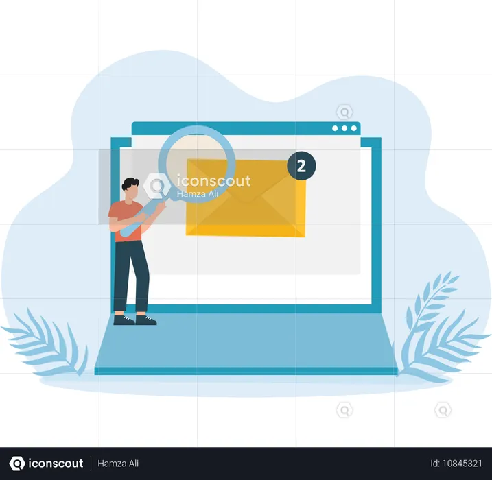 Man checking email  Illustration