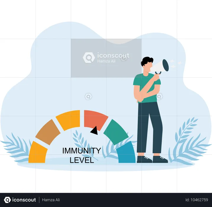 Man checking immunity level  Illustration