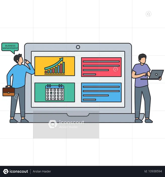 Man checking market report  Illustration