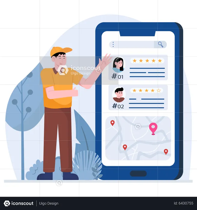 Man Checking Online Orders  Illustration