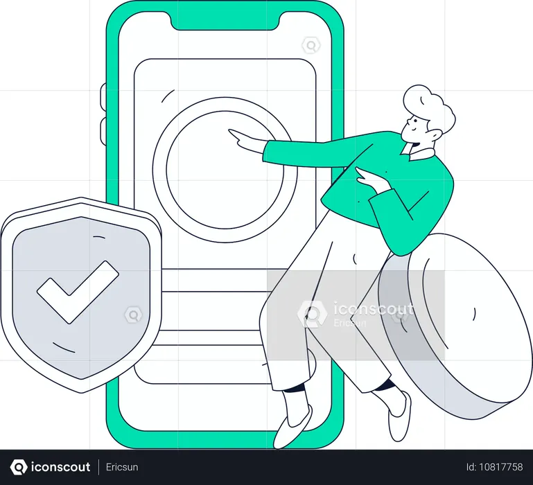 Man checking payment security  Illustration