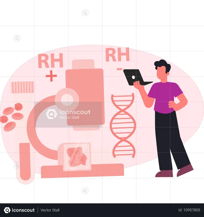 Man checking RH analysis  Illustration