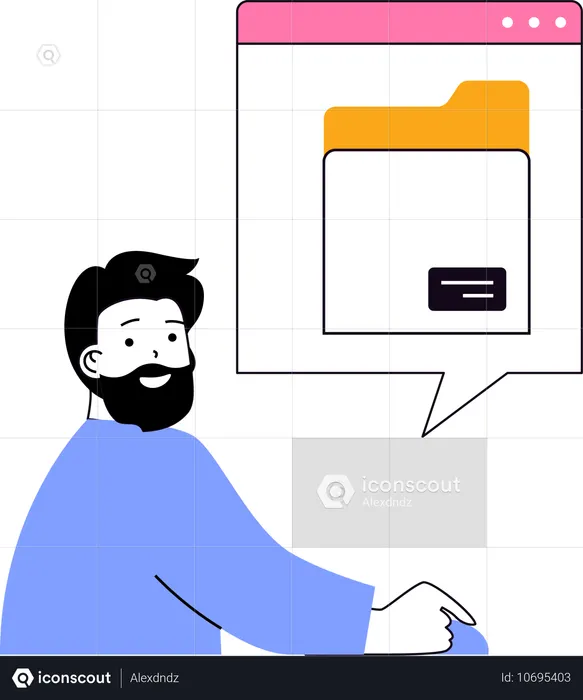 Man checking secure folder  Illustration