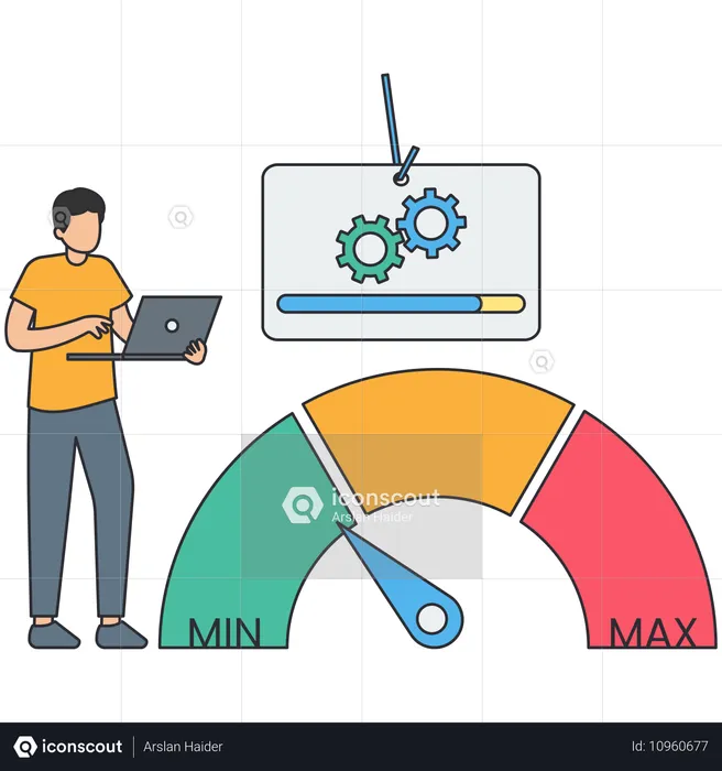 Man checking Website Performance  Illustration