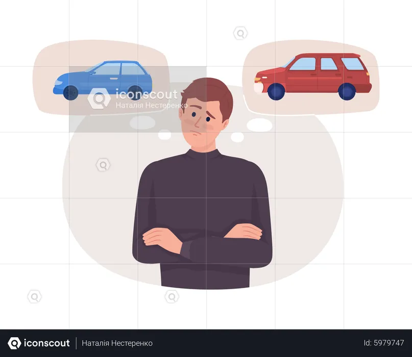 Man Choose car  Illustration