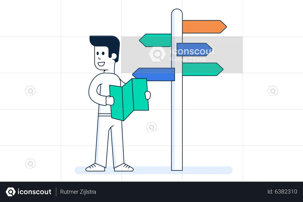 Man choosing between career decision  Illustration