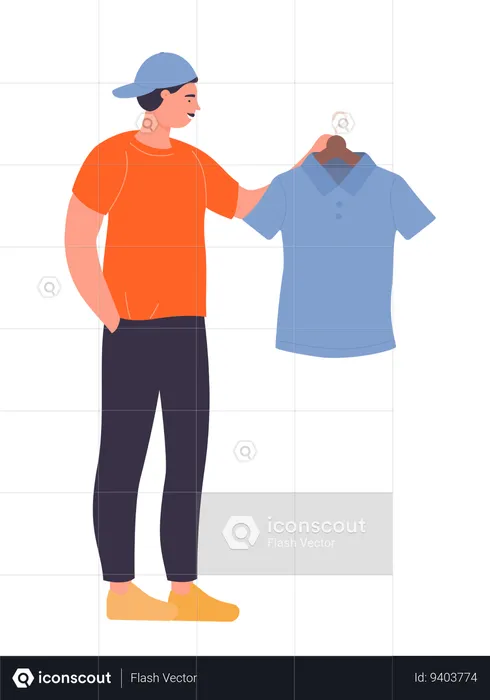 Man choosing shirt  Illustration