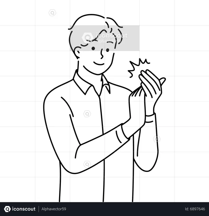 Man clapping  Illustration