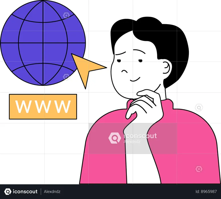 Man clicking on browser  Illustration