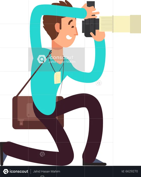 Man Clicking Photo  Illustration