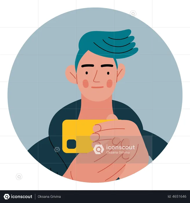 Man clicking photo with mobile  Illustration