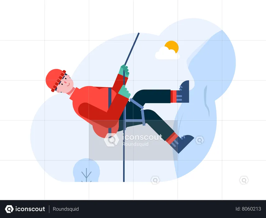 Man climbing mountain  Illustration