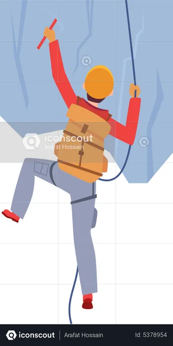 Man climbing mountain  Illustration