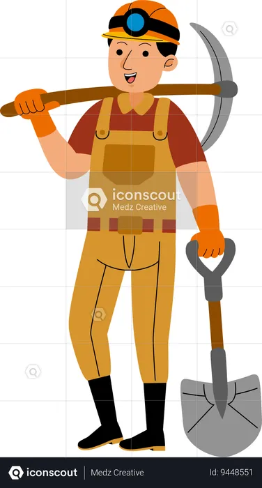 Man Coal Miner Profession  Illustration