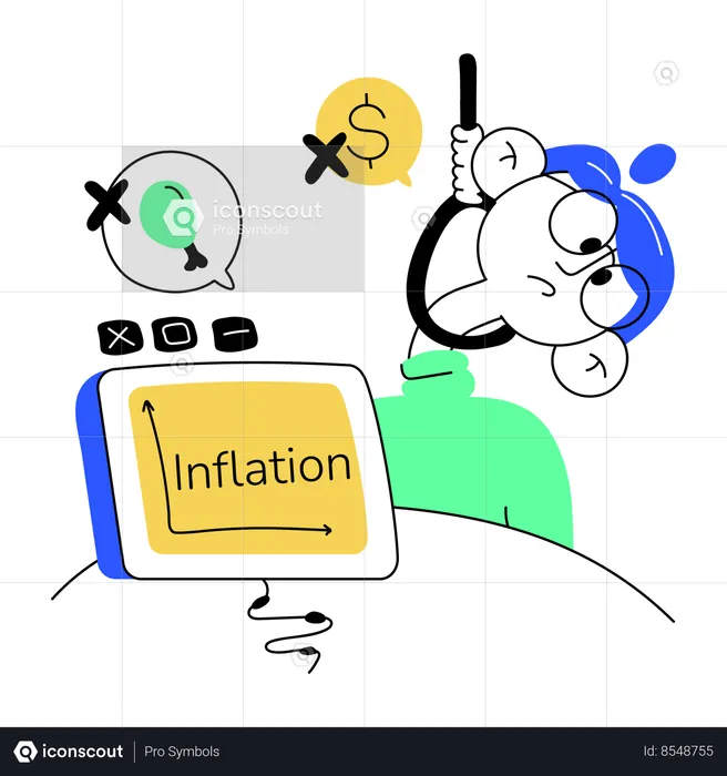 Man committing suicide due to inflation  Illustration