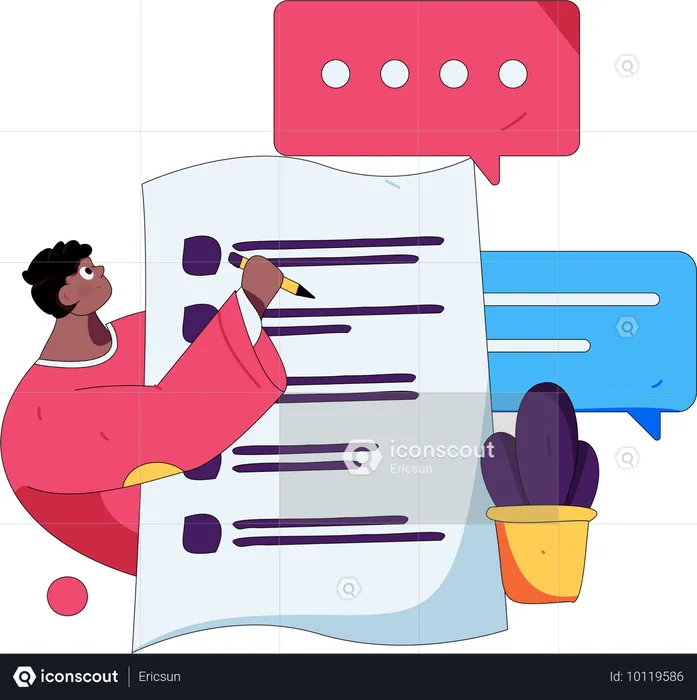 Man completing business task  Illustration