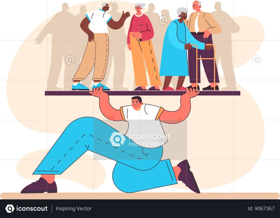 Man controlling birth  Illustration