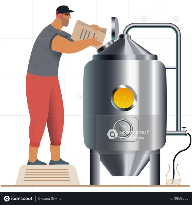 Man cooking using cooking machine  Illustration