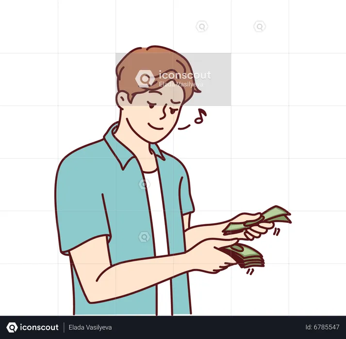 Man counting money  Illustration